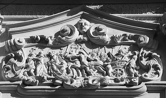Vienna, Schönborn-Batthyany Palace relief above portal