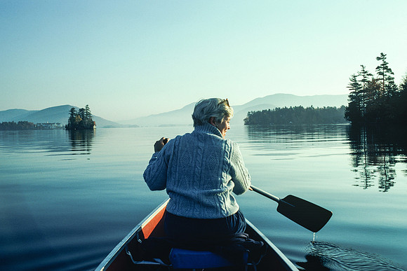 Canoer on Lake George