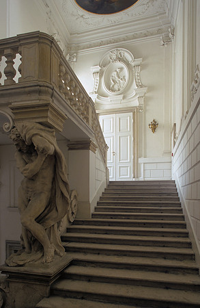 Vienna, City Palace of Prince Eugene, stair from first landing