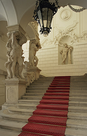 Vienna, City Palace of Prince Eugene stair first flight
