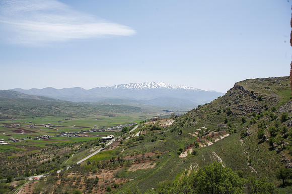 View to Mt Hermon from Rockcut Temple